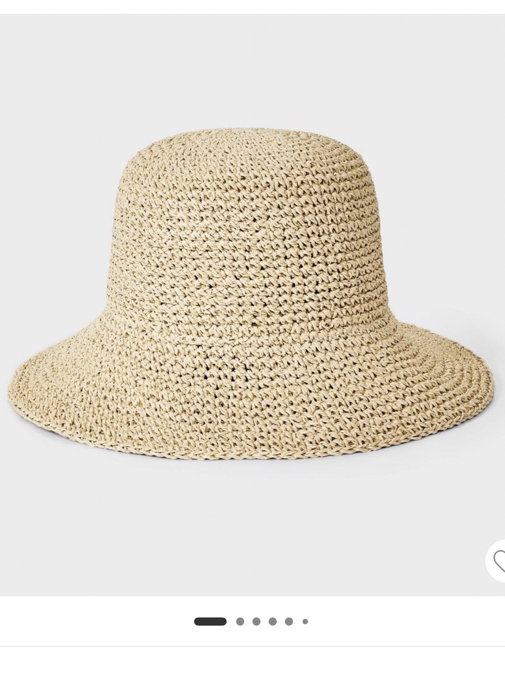 Universal Thread Natural Straw Crochet Bucket Hat